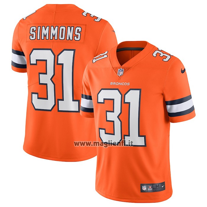 Maglia NFL Limited Denver Broncos Justin Simmons Alternato Vapor Arancione